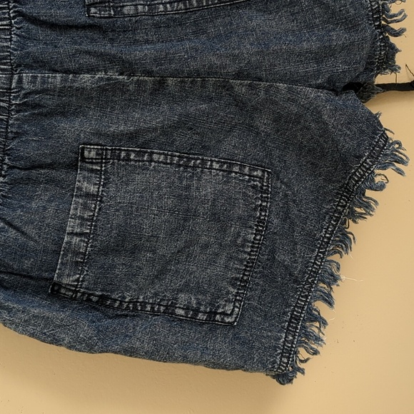 Medium Unbranded Cotton Pull On Drawstring Waist Shorts Blue Fringe - Picture 9 of 14
